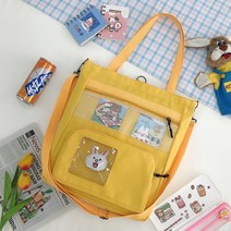 학생 백팩 여성 가방 일본 대학 배낭 캔버스 어깨 crossbody 학교 클래스 도서 핸드백, [02] yellow