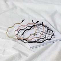 [신상/4color] 물결 슬림 펄 머리띠