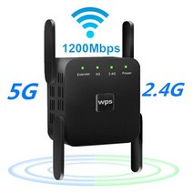 중계기5G 와이파이 리피터 AC1200 부스터 듀얼 밴드 어댑터 5 GHz 신호 1200Mbps 확장기 장거리, 01 1200Mbps Black_01 EU 플러그