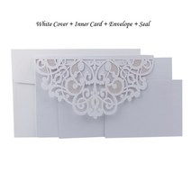생일축하카드 팝업카드 메세지 세트 레이저 컷 결혼식 초대 카드 인사말 카, 06 One Set White