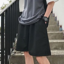 와이드 면반바지 오버핏 루즈 5부 무지 심플 캐주얼 데일리코디 오버핏면바지 라운지웨어