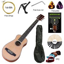 텔레캐스터 입문용 기타 치미니 어쿠스틱 기타 현 무광택 마감 포크 카 다몬 모양 여행, 01 guitar with bag