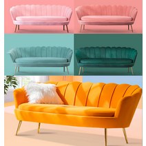 리네로제소파 3.5인용쇼파 ligneroset 리네로제쁠룸 북유럽 조개 벨벳 일인 쇼파, 테크노천(13연한오렌지 골드)