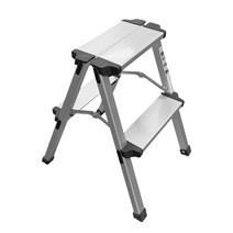 스위스윙거 알루미늄 2단 접이식 사다리 가정용 실내용, 실버