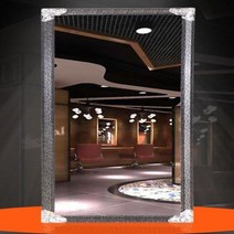미용실경대 미용 거울 이발소 특별 거울 헤어 살롱 거울 바닥 거울 단면 프레임 화장 거울 매달려 미르, 8.160X67CM