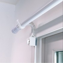 안뚫어고리 못없이 설치하는 커튼봉 커튼봉걸이 + 뉴모던 커튼봉 세트, 화이트(1세트2개입)+12자 커튼봉