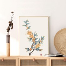 민화 동양화 명화 그리기 DIY 수묵화 난초 유화 그림 액자, 60x80cm, 물감+캔버스+브러시+벽 피팅 악세서리, QX6546