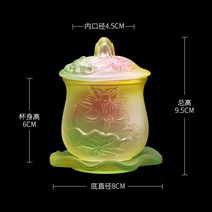 와이유 불상 스테인드글라스 급수배 배불교용품 선가용 경불배 성수배 불당 봉안, 유리 연잎잔 트럼