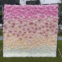 화이트 버건디 장미 모란 롤업 천 5D 꽃 벽 패브릭 걸이식 커튼 녹색 식물 벽 파티 웨딩 배경 장식 소품, 45.A09 - 2.4mX2.4m