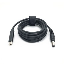 DC 빠른 충전 전원 케이블 타입 C에서 DC 5.5x2.1mm 잭 충전 케이블 랩톱 전원 공급 장치 4.92ft 범용, 1개