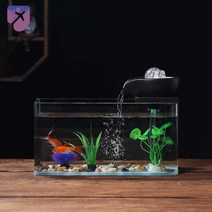 선물 물멍 수조 수족관 어항 거실 유리, B재원롤롤-트럼펫【가로30세로10높이20】