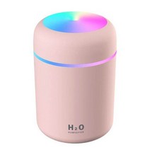 300ml 공기 가습기 usb 초음파 아로마 에센셜 오일 디퓨저 로맨틱 소프트 라이트 가습기 미니 쿨 미스트 메이커 청정기, 분홍색