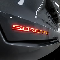 갓카 2024 쏘렌토 MQ4 리어 엠블럼 로고 레터링 반사 필름 스티커 리플렉터, 화이트, 1개