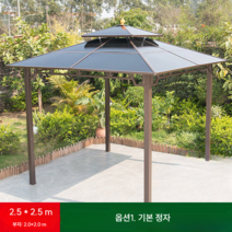 야외 정자 조립식 원두막 파고라 사각 옥상인테리 파라고 전원주택 마당 썬테크, 1 2.5x2.5m 기본정자