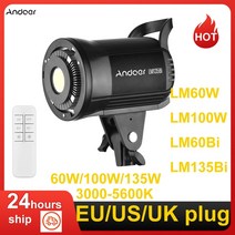 룩스패드 유튜브조명 방송조명 andoer lm60bi 휴대용 led 스튜디오 조명 135w 비디오 조명 3000k-5600k 사진 조명용 원격 제어로 디밍 가능, lm60bi 3000k-5600k, 영국
