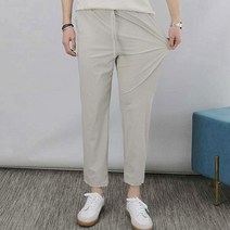 이너프데이 [당일발송] S~5XL 슈퍼 편한 냉장고 바지 여름 아이스 밴딩 시원한 사방스판 남자 슬랙스 빅사이즈