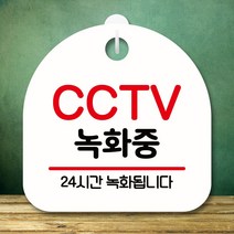 뭉키데코 표지판 안내판 팻말 푯말 실내 미니간판 제작 출력_S8_242_CCTV 녹화중, 화이트