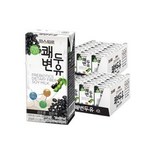 파스퇴르 쾌변두유 검은콩 검은깨 190mL 24팩 2박스 총48팩 고칼슘 건강한 음료 간식 사무실 회사 부모님 대용식 병원 환자용 식사, 파스퇴르 쾌변두유 190mL 24팩 2박스 48팩