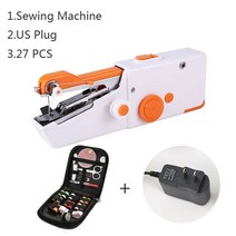 가정용 미니 재봉틀 휴대용 미니 미싱기 미싱기계 재봉기계INNE 직선 손 전기 빠른 수리 DIY 옷 바느질 세트 수동 도구 21, 협력사, 미국 기계 27thread