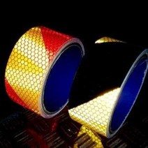 사선 프리즘 반사테이프 40mm (안전표지 반사판 야광테이프 형광테이프), 레드1p