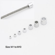 M1 ~ 다양한 크기의 스틸 와이어 케이블 로프 고정 클립 원형 알루미늄 페룰 압착 루프 클램프 수량 100, 05 M2.5 100pcs