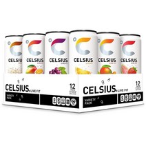 CELSIUS 셀시어스 피트니스 에너지 드링크 9종 버라이어티 355ml 12캔, 1개
