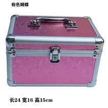이미용기능사 마사지사 공구함 알루미늄 합금 화장 케이스 수납함 귀파개 페디큐어 족욕 치료함 네일아트 뷰티 3426572690, 미니 사이즈 핑크 나비 24*16*1