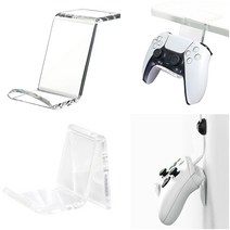 프로콘 듀얼센스 듀얼쇼크4 8bitdo PC 게임 패드 컨트롤러 헤드셋 벽 데스크 아크릴 장식 홀더 거치대 받침대, 벽부착홀더거치대 한개-유광화이트