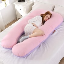 임산부 U자형 바디필로우 베개 허리 보호 옆베개, 순면 투톤 자옥
