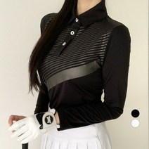 그레힙 여성 골프 티셔츠 빗살 긴팔 카라티 골프웨어 스포츠웨어