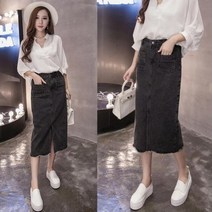 여성 청치마 치마 롱청스커트 데님스커트CQ0805