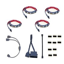 RGB PC 컴퓨터 케이스 LED 스트립 조명 규정 준수 ASUS ROG 시리즈 AURA SYNC 4 핀 커넥터 12V 밝고 유연한, [03] 4x0.5m, [01] 0-5W, [01] 0.5m