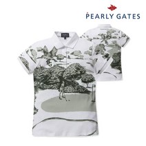 파리게이츠 골프 pearlygatesgolf여성 라운딩 프린트 카라 반팔티 P52101TO055_KH, 000, KH, 1개