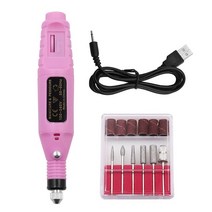 전동공구 USB 전기 미니 그라인더 매니큐어 그라인딩 밀링 및 연마 전동 공구 가변 속도 회전 드릴 비트 조각 펜, 08 Pink