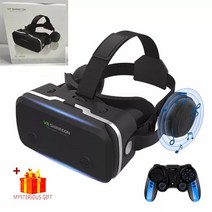 VR 게임기 안면 스마트 글라스 브이알 헤드셋 기계 오락기 호환되는 전화 가상 현실 폰, 박스 9090 리모컨 포함