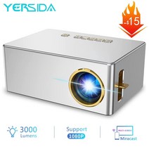 스마트빔 휴대용 미니 캠핑용 빔프로젝터 YERSIDA YD10 LED 지원 1080P 배터리 시네마 동기화 전화 게임 비머 4k 영화 풀 HD 비디오 가정용 감상용, 65880