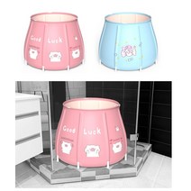 1인용 간이 목욕탕 개인 튜브 욕조 반신욕기 성인 휴대용 1인 목욕통 좌식 반신욕통 비닐 이동식 접는, 항아리욕조, 핑크돼지