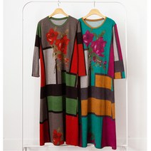 꽃무늬 박시 롱 원피스 홈 드레스 60 70대 할머니 엄마옷 겨울 봄 가을 중년 여성 미시여성의류 통짜원피스 기모원피스 겨울옷 엄마겨울옷 집에서입기편한옷 막입을수있는원피스