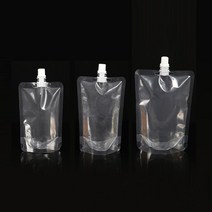 투명 스파우트 액상주스 음료 캡파우치 음료팩 주스팩 캡 스파우트 슬러시 보관 파우치 휴대용, 쿠팡 본상품선택