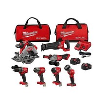 밀워키 M18 FUEL 18V 5.0Ah 배터리 2개 충전기 1개 공구 가방 2개7공구 리튬 이온 브러시리스 무선 콤보 키트