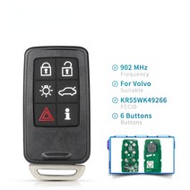 자동 차키 복사 스마트키 폴딩키 원격시동 디스플레이키 KEYYOU-볼보 6 버튼 KR55WK49266 902MHz 원격 자동, 02 902MHz