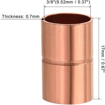 uxcell 스트레이트 구리 커플링 피팅 용접 조인트 HVAC 에어컨용 파이프 내경 9.52 mm 5개, 한개옵션0