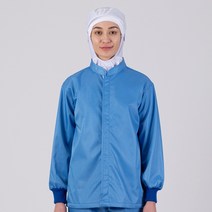 모던위생복 식품위생복 위생복상의 MD-1600-1 (기모방한) HACCP위생복 남여공용 위생복 식품공장 위생작업복, 블루