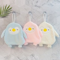 캐릭터 어린이집 고리수건 펭귄 목욕수건, 1개, 블루
