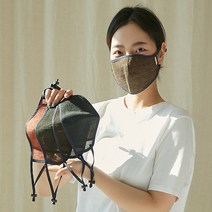 천연염색 트러블 피부 자극 없는 아토피 수제 삼베 얇은 면 천 마스크, 꽃무늬, 쪽색