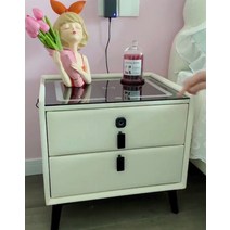 스마트 무선 충전 협탁 멀티 스마트 협탁, 베이 원목삼색등무선충전usb블루투스 오디오지문 잠금크다