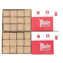 미국에서 제작 - 마스터 초크 2박스 수영장 큐 및 당구 스틱 팁용 24피스 포레스트 그린 Master Chalk, Gold