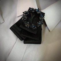 심플 포인트 타원테두리 줄 선생님선물 기념일선물 옥스퍼드 정장 넥타이 루프타이 크리스탈 앤틱 넥타이