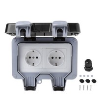 옥외 벽 스위치 소켓 IP66 WeatherDust 증거 전원 콘센트 EU 기준, 2