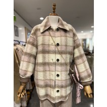 써스데이아일랜드 셔츠형 울 져지 체크 코트(T218MCT236W)(1272321)